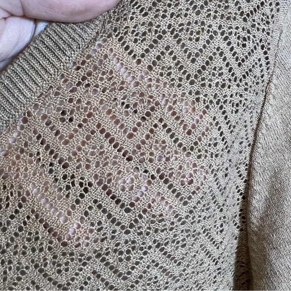 LOFT Tan Cardigan with Relaxed Fit and Textured Knit - Picture 8 of 9